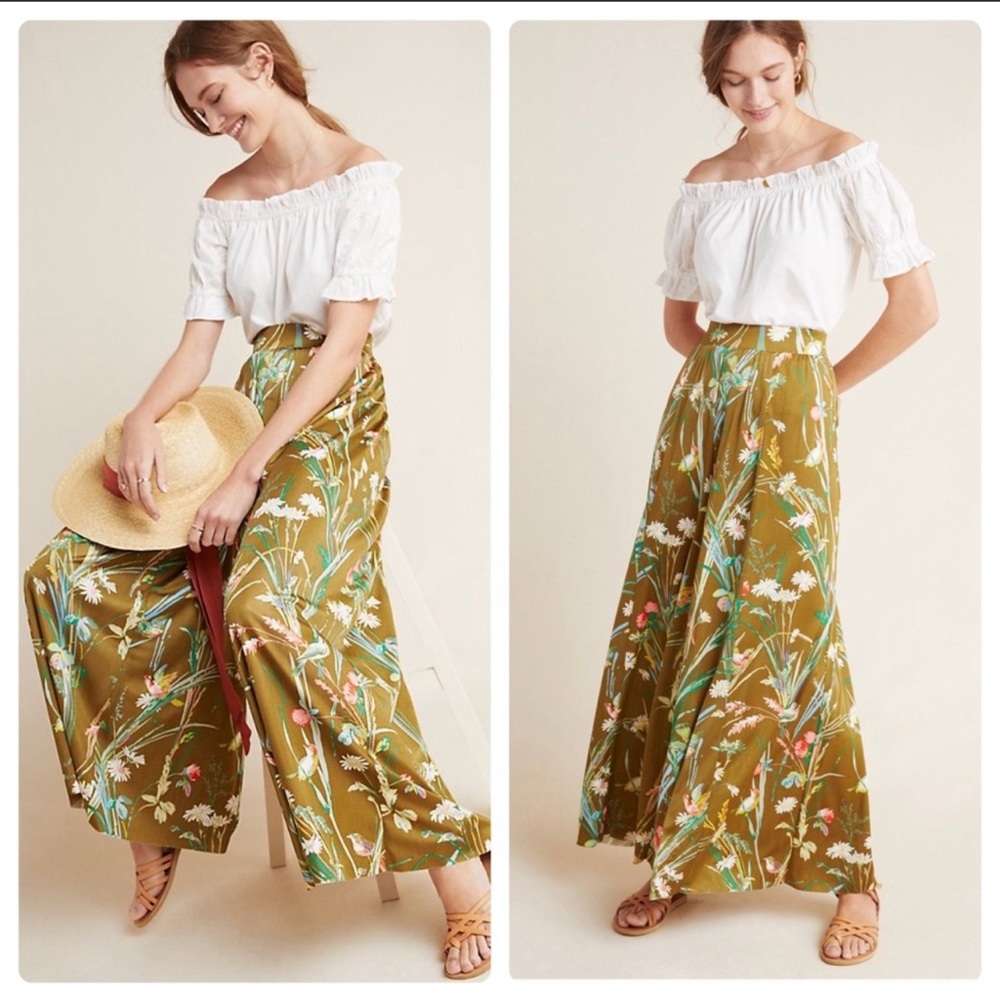 Anthropologie MAEVE Shiloh wide leg pant